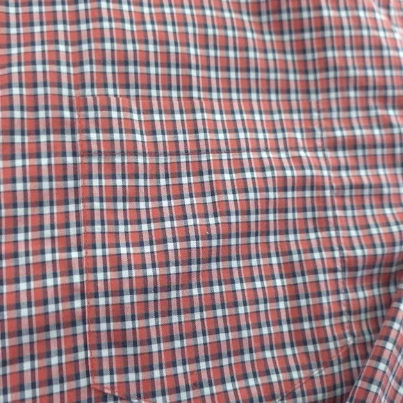 LL Bean Shirt Large Red Check Long Sleeve Button Down Cotton Pocket - Picture 2 of 7